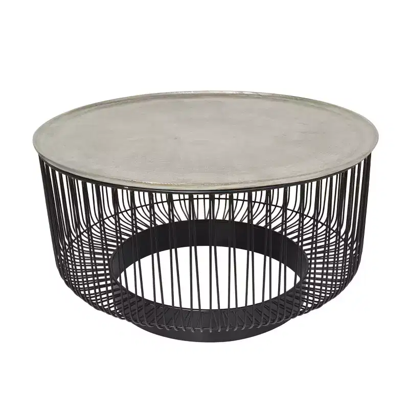 Olivia & May Metal Geometric Open Frame Wire Coffee Table